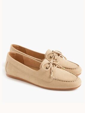 J crew light khaki boat shoes